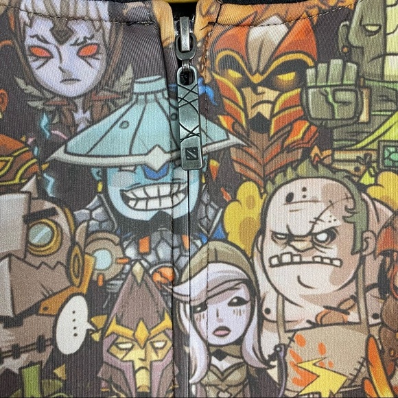 DOTA 2 Hero Collage Sketch Black Light Jacket Printed Graphic Plus Size XXL - Picture 5 of 15